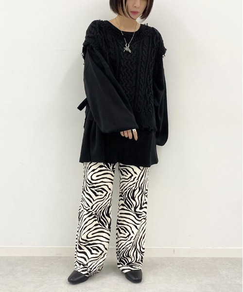 apres jour mignon（アプレジュールミニョン）の「メニーウェイニット/ニットベスト＋プルオーバーセット【ZOZOTOWN限定アイテム】（ニット/セーター・レディース・ブラック/ダークブラウン/パープル/アイボリー/ブルー系その他/ライトベージュ・X-LARGE/フリー）」の17枚目の写真