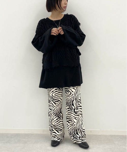 apres jour mignon（アプレジュールミニョン）の「メニーウェイニット/ニットベスト＋プルオーバーセット【ZOZOTOWN限定アイテム】（ニット/セーター・レディース・ブラック/ダークブラウン/パープル/アイボリー/ブルー系その他/ライトベージュ・X-LARGE/フリー）」の18枚目の写真