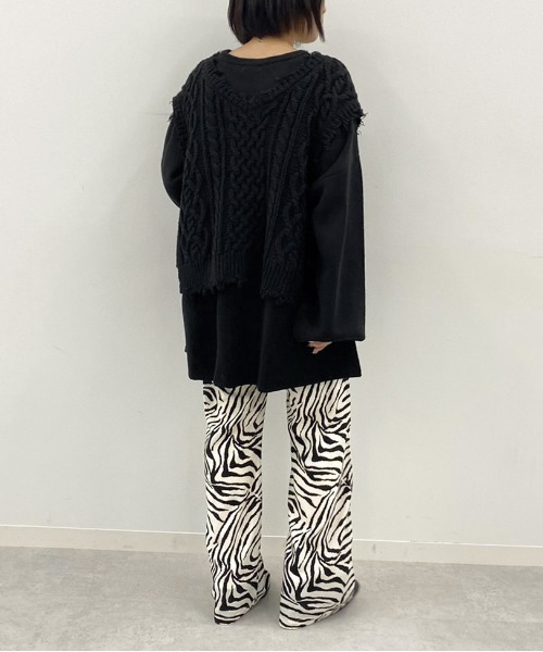 apres jour mignon（アプレジュールミニョン）の「メニーウェイニット/ニットベスト＋プルオーバーセット【ZOZOTOWN限定アイテム】（ニット/セーター・レディース・ブラック/ダークブラウン/パープル/アイボリー/ブルー系その他/ライトベージュ・X-LARGE/フリー）」の19枚目の写真