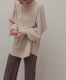 natural couture | 【大人ナチュ】【WEB限定】ボリュームスリーブステッチカラーブラウス(シャツ/ブラウス)