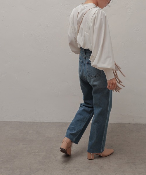 natural couture（ナチュラルクチュール）の「【大人ナチュ】【WEB限定】ボリュームスリーブステッチカラーブラウス（シャツ/ブラウス・レディース・ブラック/オフホワイト/ベージュ・FREE）」の8枚目の写真