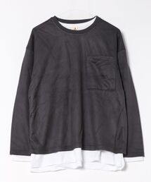 【69】【it】※セット商品　ビッグロングスリーブアンサンブル - スエードタッチプルオーバー＆天竺カットソー