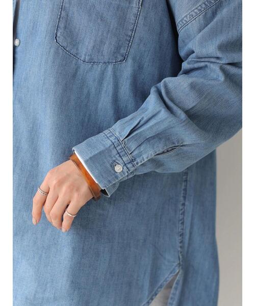 AMERICAN HOLIC（アメリカンホリック）の「前後差スタンドカラーデニムシャツ（シャツ/ブラウス・レディース・インディゴブルー・MEDIUM/LARGE）」の10枚目の写真