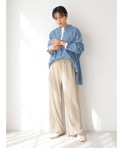 AMERICAN HOLIC（アメリカンホリック）の「前後差スタンドカラーデニムシャツ（シャツ/ブラウス・レディース・インディゴブルー・MEDIUM/LARGE）」の12枚目の写真