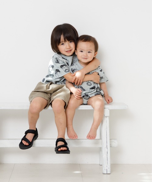 MAKE YOUR DAY（メイクユアデイ）の「いろんな顔総柄Tシャツ■80～140cm（Tシャツ/カットソー・キッズ・ライトパープル/サックスブルー・130/140/90/100/110/120/80）」の14枚目の写真