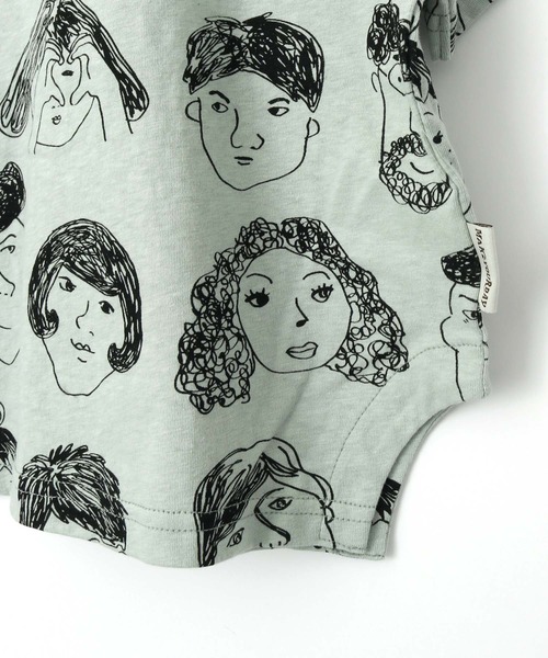 MAKE YOUR DAY（メイクユアデイ）の「いろんな顔総柄Tシャツ■80～140cm（Tシャツ/カットソー・キッズ・ライトパープル/サックスブルー・130/140/90/100/110/120/80）」の8枚目の写真