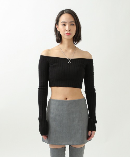ALAND（エーランド）の「curetty／オフショルショートプルオーバー　2930667（Tシャツ/カットソー・レディース・スカイブルー/ブラック・SMALL）」の7枚目の写真