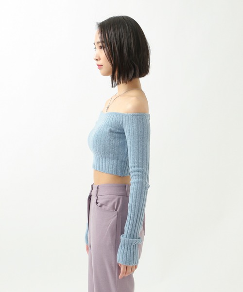 ALAND（エーランド）の「curetty／オフショルショートプルオーバー　2930667（Tシャツ/カットソー・レディース・スカイブルー/ブラック・SMALL）」の15枚目の写真