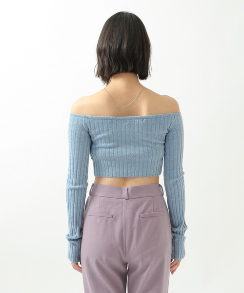 ALAND（エーランド）の「curetty／オフショルショートプルオーバー　2930667（Tシャツ/カットソー・レディース・スカイブルー/ブラック・SMALL）」の12枚目の写真
