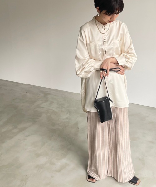 NEUNA（ヌナ）の「ウエストゴムストライプワイドパンツ（その他パンツ・レディース・ベージュ/ブラウン・SMALL/MEDIUM/LARGE）」の16枚目の写真