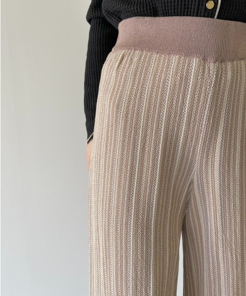 NEUNA（ヌナ）の「ウエストゴムストライプワイドパンツ（その他パンツ・レディース・ベージュ/ブラウン・SMALL/MEDIUM/LARGE）」の8枚目の写真