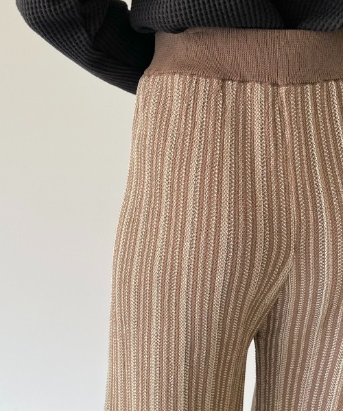 NEUNA（ヌナ）の「ウエストゴムストライプワイドパンツ（その他パンツ・レディース・ベージュ/ブラウン・SMALL/MEDIUM/LARGE）」の18枚目の写真