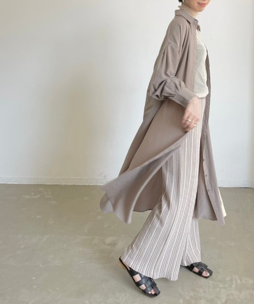 NEUNA（ヌナ）の「ウエストゴムストライプワイドパンツ（その他パンツ・レディース・ベージュ/ブラウン・SMALL/MEDIUM/LARGE）」の14枚目の写真