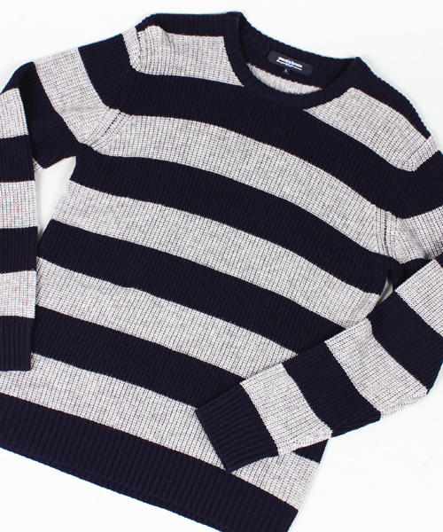 UNION STATION（ユニオンステーション）の「ボーダーニット（ニット/セーター・メンズ・グリーン/ネイビー/ワイン・L/M/LL）」の4枚目の写真