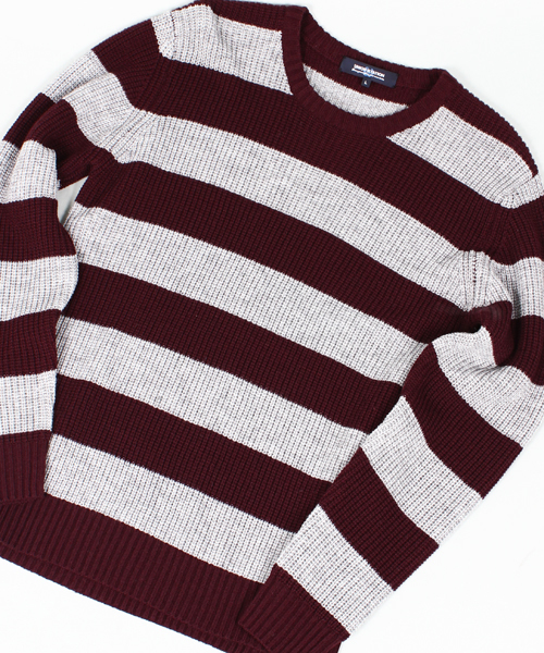 UNION STATION（ユニオンステーション）の「ボーダーニット（ニット/セーター・メンズ・グリーン/ネイビー/ワイン・L/M/LL）」の5枚目の写真