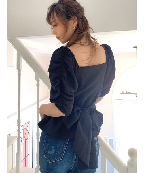 RESEXXY（リゼクシー）の「カシュクールパワショルチュニック（シャツ/ブラウス・レディース・ホワイト/ブラック/ミント・FREE）」の3枚目の写真