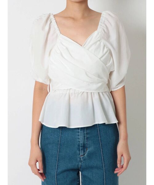 RESEXXY（リゼクシー）の「カシュクールパワショルチュニック（シャツ/ブラウス・レディース・ホワイト/ブラック/ミント・FREE）」の20枚目の写真