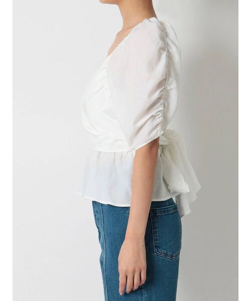 RESEXXY（リゼクシー）の「カシュクールパワショルチュニック（シャツ/ブラウス・レディース・ホワイト/ブラック/ミント・FREE）」の21枚目の写真