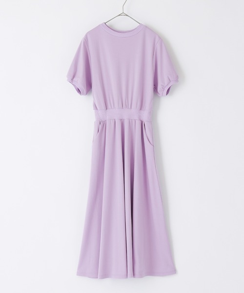 PURIL（ピュリル）の「【PURIL】パフスリーブ スウェット フレア半袖ワンピース（ワンピース・レディース・ベージュ/ネイビー/ブラック/パープル・L/S/XS/M）」の15枚目の写真