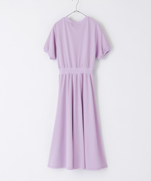 PURIL（ピュリル）の「【PURIL】パフスリーブ スウェット フレア半袖ワンピース（ワンピース・レディース・ベージュ/ネイビー/ブラック/パープル・L/S/XS/M）」の16枚目の写真