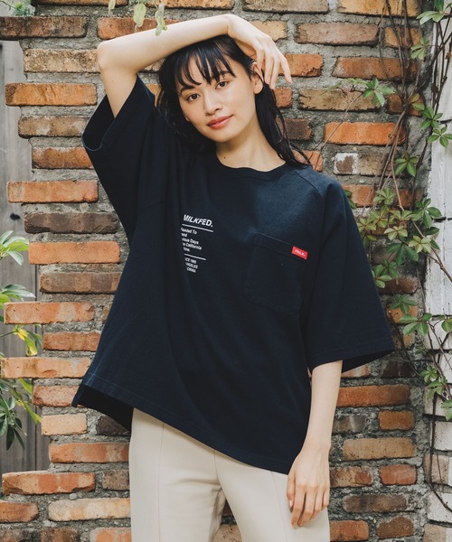MILKFED.（ミルクフェド）の「PRINTED POCKET BIG TOP（Tシャツ/カットソー・レディース・ホワイト/ブラック/ベージュ/ピンク・ONE SIZE）」の2枚目の写真
