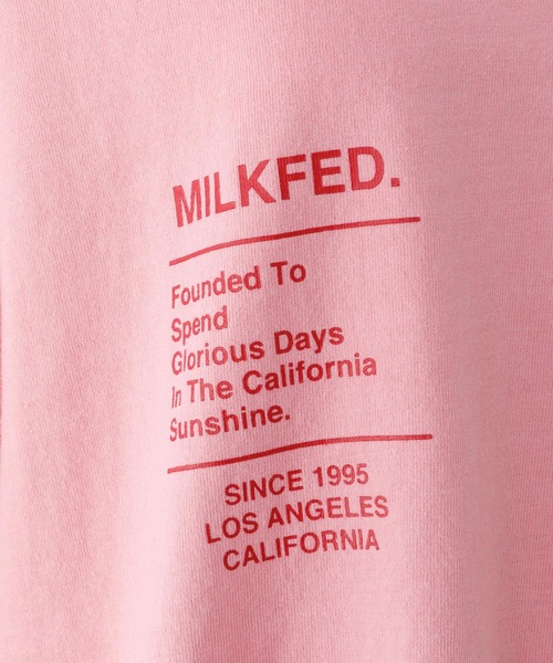 MILKFED.（ミルクフェド）の「PRINTED POCKET BIG TOP（Tシャツ/カットソー・レディース・ホワイト/ブラック/ベージュ/ピンク・ONE SIZE）」の6枚目の写真