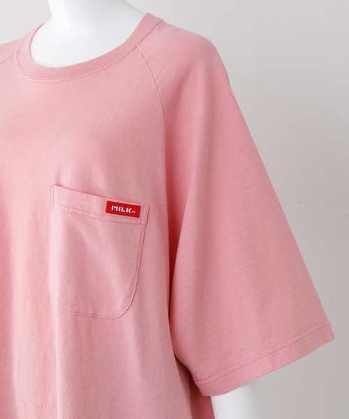 MILKFED.（ミルクフェド）の「PRINTED POCKET BIG TOP（Tシャツ/カットソー・レディース・ホワイト/ブラック/ベージュ/ピンク・ONE SIZE）」の14枚目の写真
