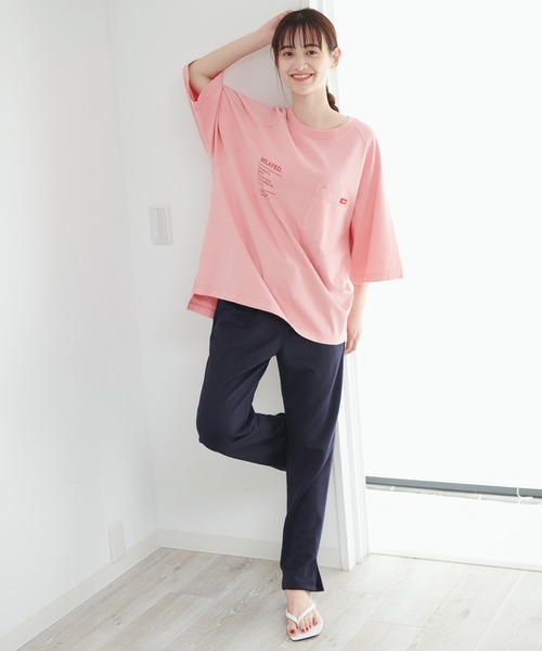 MILKFED.（ミルクフェド）の「PRINTED POCKET BIG TOP（Tシャツ/カットソー・レディース・ホワイト/ブラック/ベージュ/ピンク・ONE SIZE）」の17枚目の写真