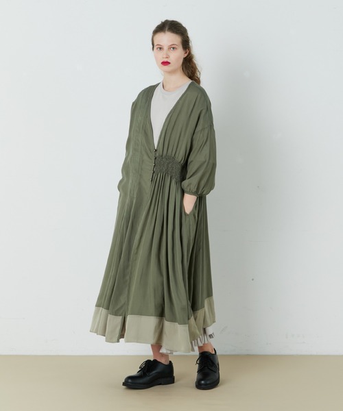 FRAPBOIS(フラボア)の「プールガウン(その他アウター・レディース・グリーン/ブラック・1)」の2枚目の写真