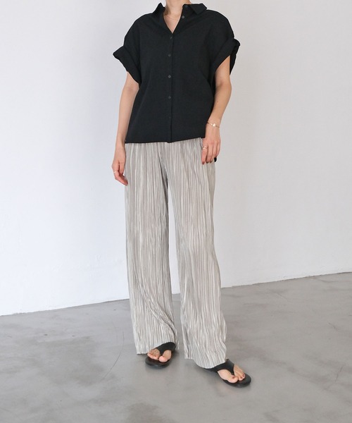 AKTE（アクテ）の「ロールアップボックスシルエットシャツ（シャツ/ブラウス・レディース・ホワイト/ブラック・FREE）」の7枚目の写真