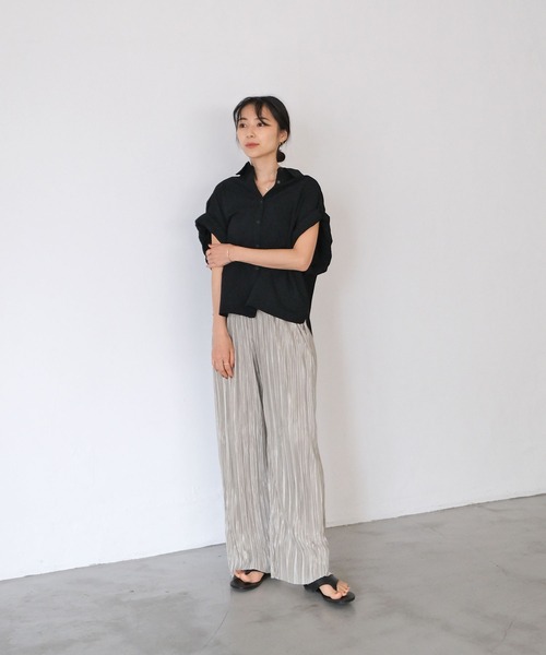 AKTE（アクテ）の「ロールアップボックスシルエットシャツ（シャツ/ブラウス・レディース・ホワイト/ブラック・FREE）」の17枚目の写真