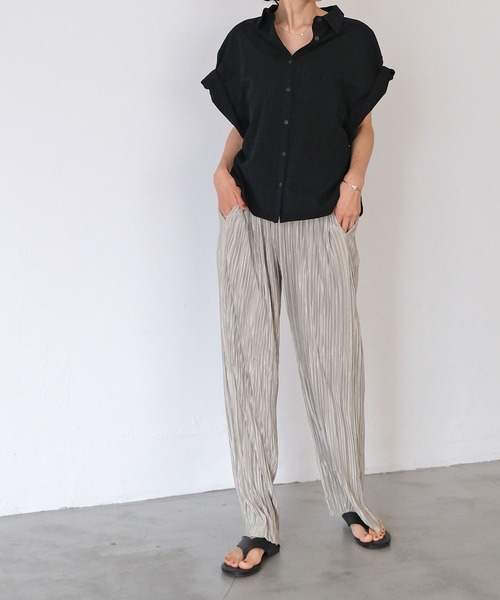 AKTE（アクテ）の「ロールアップボックスシルエットシャツ（シャツ/ブラウス・レディース・ホワイト/ブラック・FREE）」の21枚目の写真