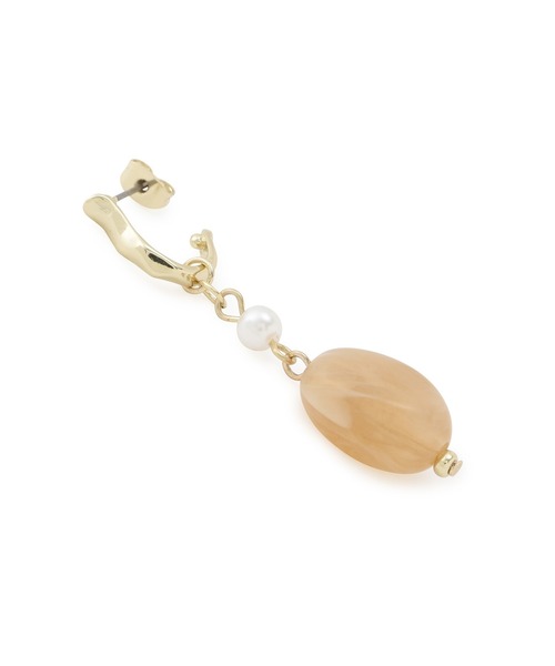 ROPE' PICNIC（ロペピクニック）の「マーブルストーン風パーツピアス（ピアス（両耳用）・レディース・ベージュ/グレー・FREE）」の7枚目の写真