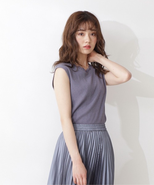 PROPORTION BODY DRESSING（プロポーションボディドレッシング）の「バックオープンリブテレコカットソー / 1211260602（Tシャツ/カットソー・レディース・ライトピンク/ブルー系その他/ブラック・SMALL/MEDIUM）」の2枚目の写真