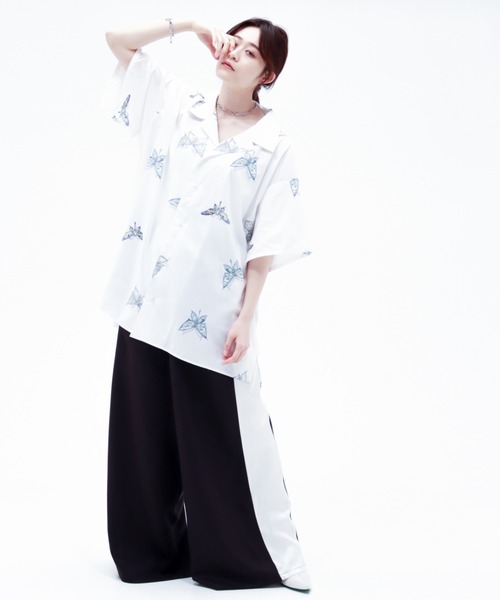 0658（ゼロロクゴーハチ）の「0658/ゼロロクゴーハチ/Butterfly open collar shirt（シャツ/ブラウス・レディース・ホワイト・FREE）」の3枚目の写真