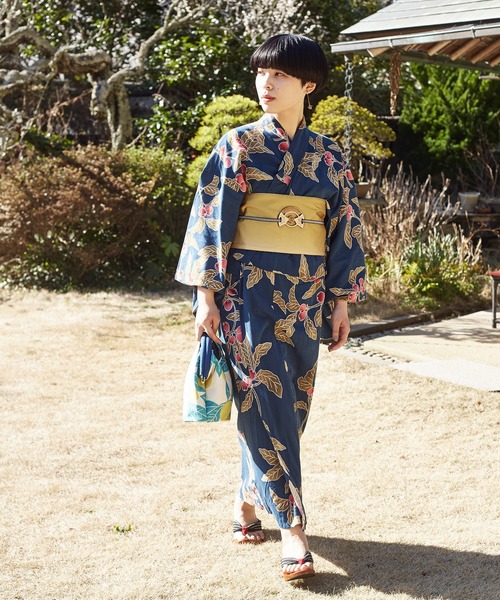 カヤ(カヤ)の「【カヤ】手捺染 対丈浴衣 枇杷(浴衣・レディース・ブルー・FREE)」の13枚目の写真
