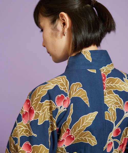 カヤ(カヤ)の「【カヤ】手捺染 対丈浴衣 枇杷(浴衣・レディース・ブルー・FREE)」の11枚目の写真