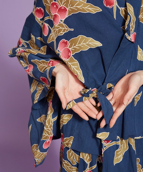 カヤ(カヤ)の「【カヤ】手捺染 対丈浴衣 枇杷(浴衣・レディース・ブルー・FREE)」の8枚目の写真