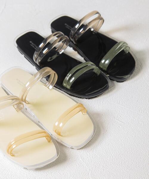 BEAUTY&YOUTH UNITED ARROWS（ビューティーアンドユースユナイテッドアローズ）の「BY クリアダブルラインサンダル ◆（サンダル・レディース・ブラック/ナチュラル・37/36/38）」の12枚目の写真