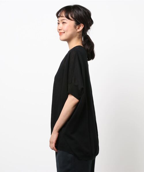 クルーネックコクーンワイドプルオーバー