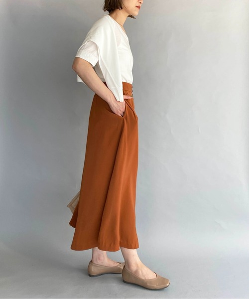 PICCIN(ピッチン)の「フロントボタンロングスカート(スカート・レディース・ダークブルー/グレイッシュベージュ/レンガ・M)」の10枚目の写真