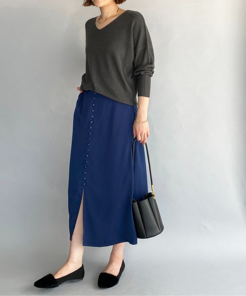 PICCIN(ピッチン)の「フロントボタンロングスカート(スカート・レディース・ダークブルー/グレイッシュベージュ/レンガ・M)」の21枚目の写真