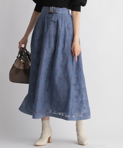 Andemiu(アンデミュウ)の「ベルトツキレーススカート215843(スカート・レディース・ベージュ/カーキ/ブルー・SMALL/MEDIUM)」の3枚目の写真