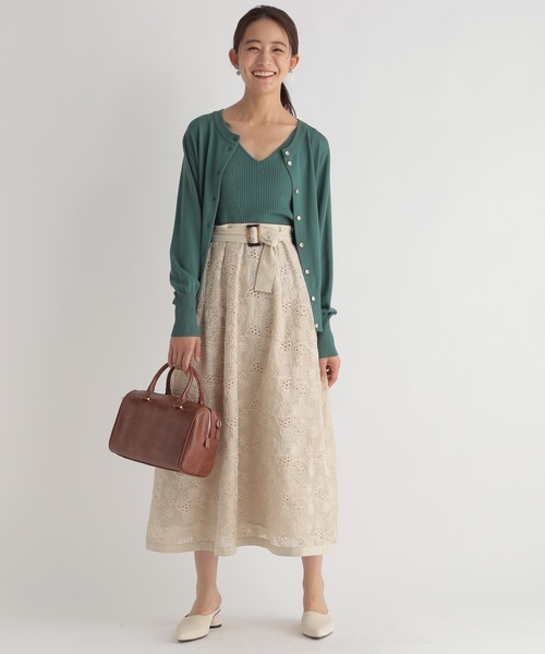 Andemiu(アンデミュウ)の「ベルトツキレーススカート215843(スカート・レディース・ベージュ/カーキ/ブルー・SMALL/MEDIUM)」の6枚目の写真