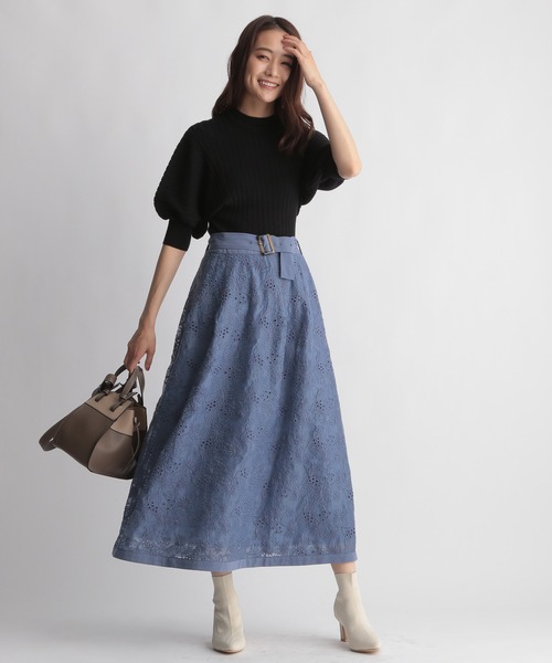 Andemiu(アンデミュウ)の「ベルトツキレーススカート215843(スカート・レディース・ベージュ/カーキ/ブルー・SMALL/MEDIUM)」の8枚目の写真