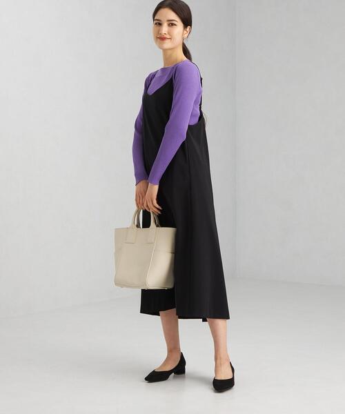 green label relaxing（グリーンレーベルリラクシング）の「14G リブ ボートネック プルオーバー ニット -ウォッシャブル-（ニット/セーター・レディース・パープル/オフホワイト/シャーベット/ネイビー・FREE）」の3枚目の写真