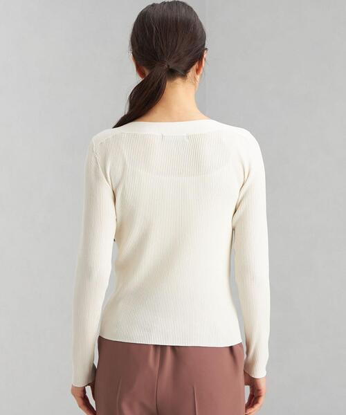 green label relaxing（グリーンレーベルリラクシング）の「14G リブ ボートネック プルオーバー ニット -ウォッシャブル-（ニット/セーター・レディース・パープル/オフホワイト/シャーベット/ネイビー・FREE）」の7枚目の写真