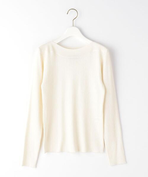 green label relaxing（グリーンレーベルリラクシング）の「14G リブ ボートネック プルオーバー ニット -ウォッシャブル-（ニット/セーター・レディース・パープル/オフホワイト/シャーベット/ネイビー・FREE）」の21枚目の写真