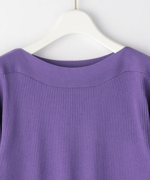 green label relaxing（グリーンレーベルリラクシング）の「14G リブ ボートネック プルオーバー ニット -ウォッシャブル-（ニット/セーター・レディース・パープル/オフホワイト/シャーベット/ネイビー・FREE）」の8枚目の写真