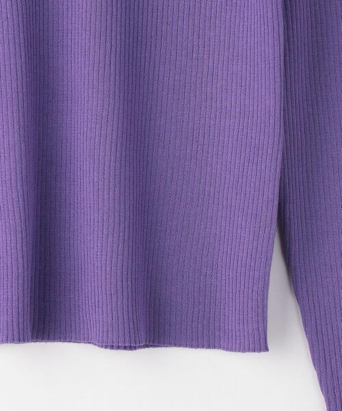 green label relaxing（グリーンレーベルリラクシング）の「14G リブ ボートネック プルオーバー ニット -ウォッシャブル-（ニット/セーター・レディース・パープル/オフホワイト/シャーベット/ネイビー・FREE）」の10枚目の写真